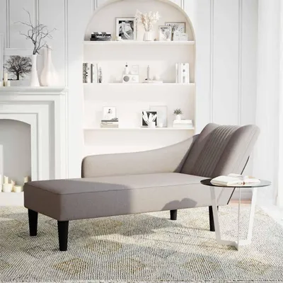 Produktbild von vidaXL Chaiselongue mit Rechter Armlehne Taupe Stoff