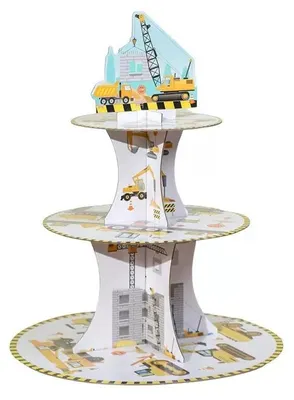Dreistöckiger Karton-Tortenständer, Cartoon-Motiv, 38 cm, Partydekoration