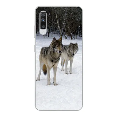 Produktbild von MuchoWow® Handyhülle Schutzhülle Hülle für Samsung Galaxy A70 Wolf - Schnee - Kanada Silikon Softcase Handy Hülle - Schutzhaube