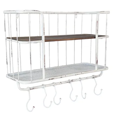 Produktbild von Clayre & Eef Wandregal 60x23x51 cm Weiß Eisen Rechteck