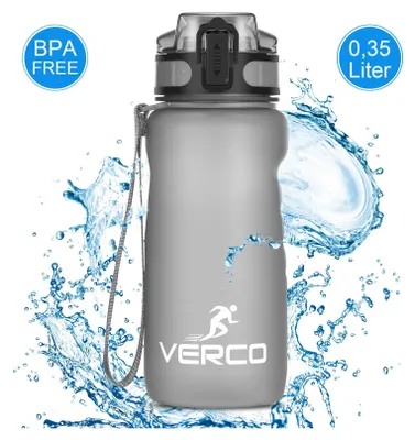 Immagine prodotto di 350 ml Premium Bottiglia per bere Bottiglia per lo sport Bottiglia per l'acqua Filtro per l'acqua senza BPA, grigio