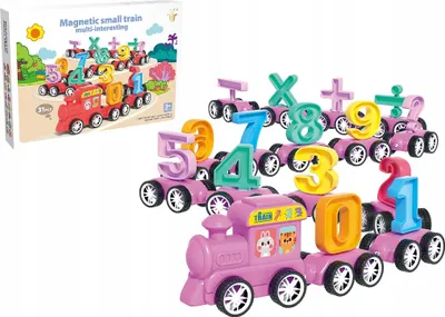 Obrázok produktu pre Ružový vzdelávací magnetický vláčik, učenie čísel, Montessori operácie, 31 kusov