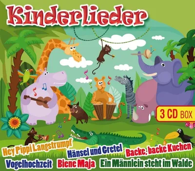 Produktbild von Kinderlieder (inkl. Vogelhochzeit, Backe backe Kuchen, Hey Pippi Langstrumpf, uva.) 3er CD