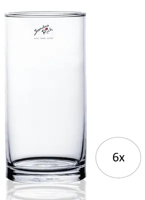 Produktbild von 6er Set Glasvasen Dekogläser CYLI Zylinderform H. 20cm D. 10cm Sandra Rich