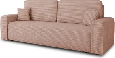 Produktbild von Schlafsofa Spark – Sofa mit Schlaffunktion und Bettkasten, Bonellfederkern, Cordbezug, große Schlaffläche, modernes Polstersofa & Bettsofa (Pink (Poso 052))