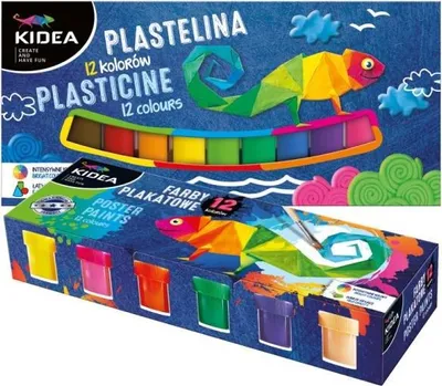 Zdjęcie produktu dla Kreatywny Zestaw Farby i Plasteliny Kidea – Odkryj radość tworzenia i baw się sztuką jak nigdy dotąd! Idealny dla małych artystów.