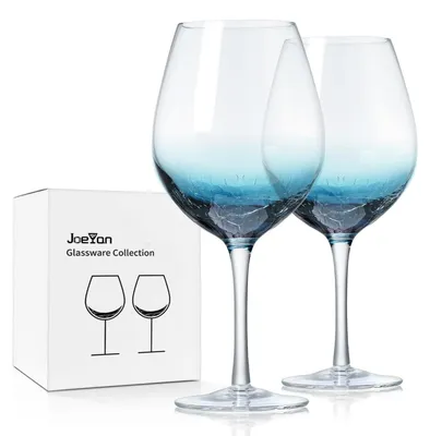 Image de Verres à vin en cristal, couleur bleu "eisriss", lot de 2, capacité de 630 ml