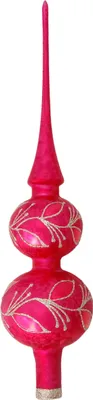 Produktbild von Christbaumschmuck Christbaumspitze Glas Ø 7 x 30 cm rot Eislack