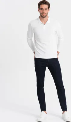 Obrázek produktu pro Ombre Clothing Pánské tričko s límečkem Hodred bílá XL