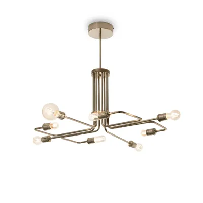 Produktbild von Aufhängung Industrial-Minimal Triumph Metall Messing 8 Lichter E27