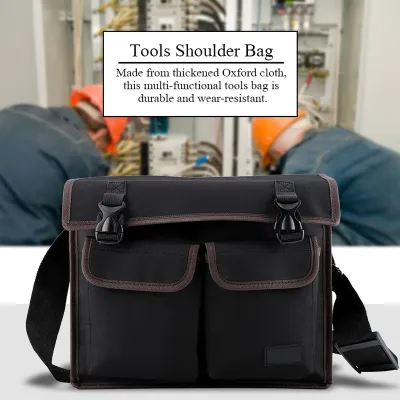 Image de Sac à outils, sac à bandoulière, sac à outils, porte-outils, sac à outils d'électricien, organiseur d'outils