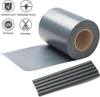 Produktbild von TolleTour Sichtschutzstreifen PVC Doppelstabmatten Zaun Windschutz 4 Rollen á 35m x 19cm Anthrazit