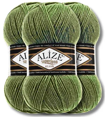 Obrázek produktu pro Alize 3x 100g Superlana Klasik, příze, univerzální barva, vhodná pro háčkování a pletení (620)