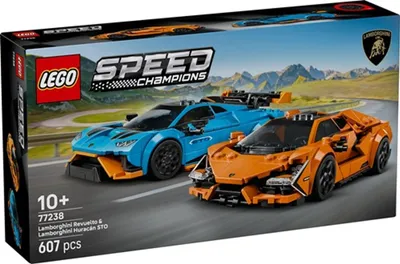Zdjęcie produktu dla LEGO Speed Champions Lamborghini Revuelto i Huracán STO, Zestaw do budowania, 10 lat(a), Plastik, 607 szt., 692 g