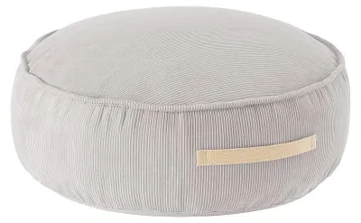 Immagine prodotto di MeowBaby Slimcord Pouf rotondo per bambini, velluto a coste fini, 65x30 cm, grigio