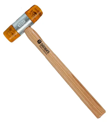 Obrázek produktu pro Plastová palička Dönges s lakovanou jasanovou rukojetí, 32 mm, žlutá (gumová palička)