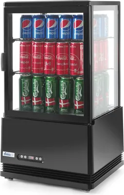 Zdjęcie produktu dla Hendi 233627, Lodówka witrynowa, Wolnostojący, Czarny, 58 l, 2 - 6 °C, C