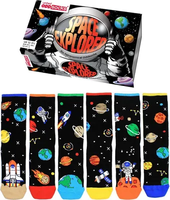 Produktbild von Space Explorer Weltraum Socken in 30,5-38,5 im 6er Set
