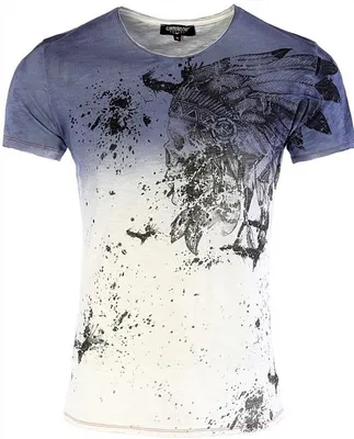 Produktbild von Brandneu Designer T-Shirt CARISMA Indigo Indian-Skull-Print CRM4476 XL