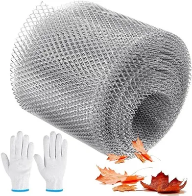 Dachrinnen-Schutz und Laubschutzgitter, 12,7 cm x 600 cm, Aluminium Regenrinnenschutz für DIY-Projekte, verhindert