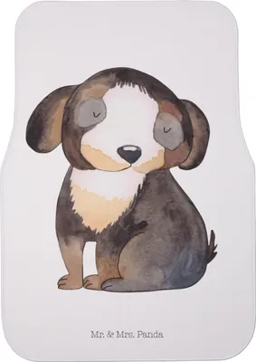 Produktbild von Mr. & Mrs. Panda Fußmatte Fürs Auto Hund Entspannen - Weiß - Geschenk, Auto-Fußmatte, Liebe, Teppich, Süß, Sprüche, Flauschig, Autoteppich, Automatte, Entspannt