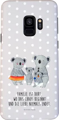 Produktbild von Mr. & Mrs. Panda Samsung Galaxy S9 Handyhülle Koala Familie - Grau Pastell - Geschenk, Geschwister, Muttertag, Mama, Cover, Handy Schutzhülle, Koalas, Kinder, Papa, Hülle