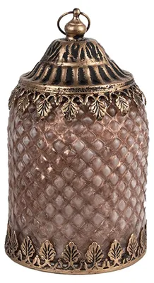 Produktbild von Clayre & Eef LED Laterne Ø 10x16 cm Braun Glas