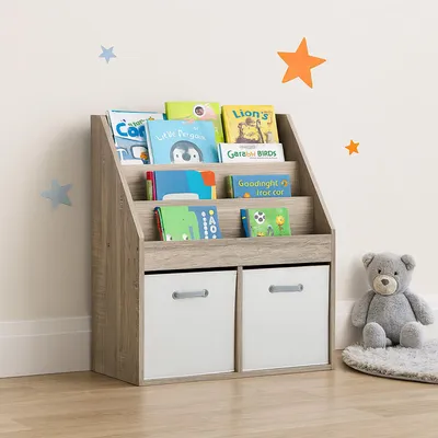 Produktbild von Kinderregal Aufbewahrungsregal mit 5 Fächern Bücherregal für Kinderzimmer Sonoma