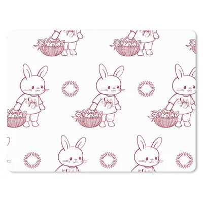 Produktbild von MuchoWow® Mauspad Mousepad Kaninchen - Muster - Tiere - Cartoon 40x30 cm - Mousepads - Maus Mat - Pad - Mausunterlage - Anti Rutsch