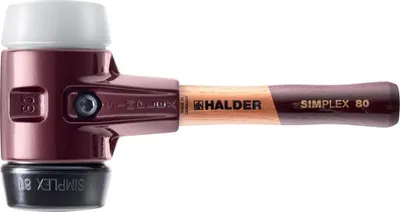 Produktbild von HALDER SIMPLEX Hammer Gefüllter Gummi / Superplastik mit Tempergussgehäuse und Holzstiel - D=80 mm - Extra kurzer Stiel - 3027.082