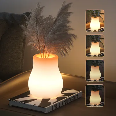 Produktbild von 16-farbiges RGB wiederaufladbares Nachtlicht, Vasenlampe, LED-Nachttischlampe, leuchtendes Nachtlicht, geeignet für Restaurants, Schlafzimmer und Bars