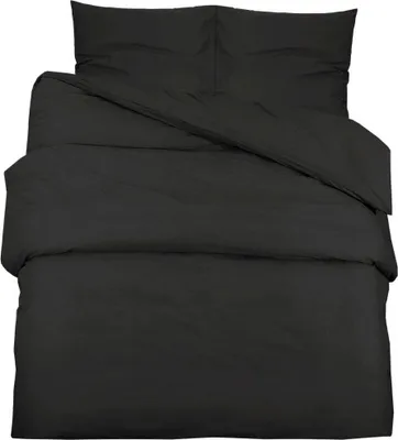 Zdjęcie produktu dla vidaXL Zestaw pościeli czarny 200x220 cm Lekka mikrofibra