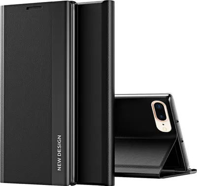 Produktbild von iPhone 8 Plus Hülle, LaimTop Leder PU Magnetisch Klapp Stand Schutzhülle für iPhone 7 Plus / 8 Plus Schwarz