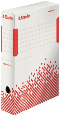 Imagen del producto de Caja de archivo Esselte Speedbox de 80 mm, color blanco/rojo