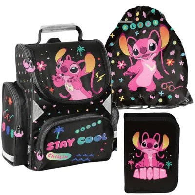 Produktbild von Schulranzen 3-tlg. Set für Mädchen & Jungen STITCH – Paso Ranzen, Mäppchen, Tasche