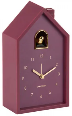 Obrázek produktu pro Karlsson - Moderní budík s kukačkou - fialový - 15 x 11,5 x 20 cm