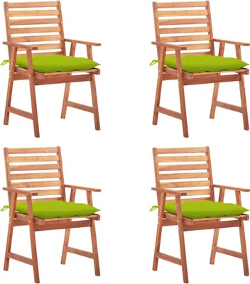 Produktbild von Möbel Garten-Essstühle 4 Stk. mit Kissen Massivholz Akazie - Gartensessel 3078346