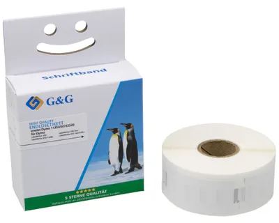 Produktbild von 500 G&G Etiketten kompatibel zu Dymo 11352/ S0722520 (25mm x 54mm) schwarz auf weiß
