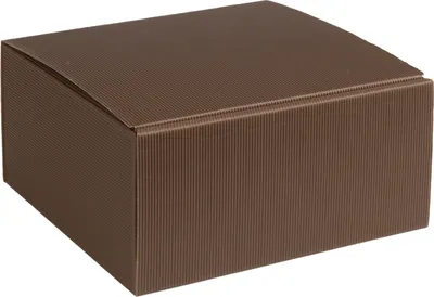 Produktbild von Geschenkbox aus offener Wellpappe, Geripptes Karton BRAUN, Format 25x24x12cm, 35 St.