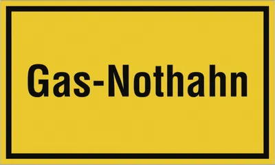 Produktbild von Dreifke® Gas-Nothahn, Textschild, Folie, 250x150 mm