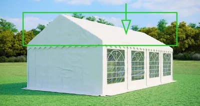 Zdjęcie produktu dla Zapasowy dach do namiotu imprezowego 4x8 m – PVC 500 g/m², wysokość ścian 2 m, bez stelaża - Biały