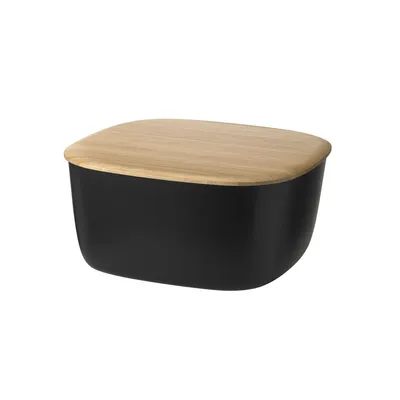 Produktbild von Rig-Tig Brotkasten Box-It, Brotdose, Kunststoff, Bambus, Black, 23 x 23 cm, Z00362