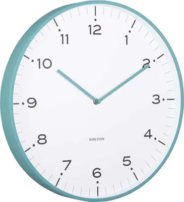 Imagen del producto de Karlsson KA6011BL, Reloj de pared, Digital, Redondo, Azul, Turquesa, Hierro, Batería