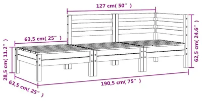 Produktbild von vidaXL Gartensofa 3-Sitzer Massivholz Douglasie