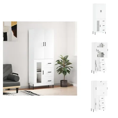 Produktbild von vidaXL Highboard Weiß 69,5x34x180 cm Holzwerkstoff -  Sideboards