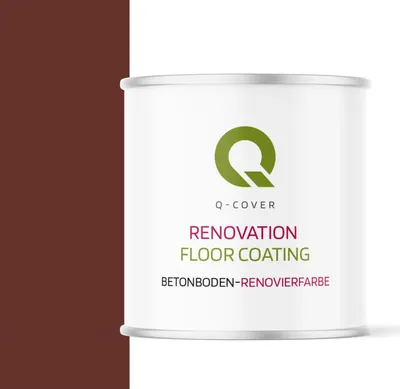 Produktbild von Bodenfarbe Renovierfarbe | Rotbraun RAL 8012 | Satin 2,5L | Abriebfest für Keller, Beton | Q-COVER