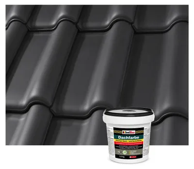 Produktbild von Isolbau Dachfarbe Schwarz 1,5 kg Sockelfarbe Fassadenfarbe Dachlack wetterfest UV-beständig