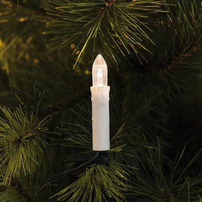 Produktbild von LED Baumkette, Topbirnen, 20 warm weiße Dioden, 230V, Innen, grünes Kabel