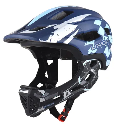 Kinder-Fahrradhelm 2-in-1, Fullface, 50-56 cm, abnehmbarer Kinnschutz