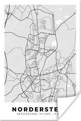 Produktbild von MuchoWow® Poster Norderstedt - Karte - Stadtplan - Deutschland 120x180 cm - Kunstposter